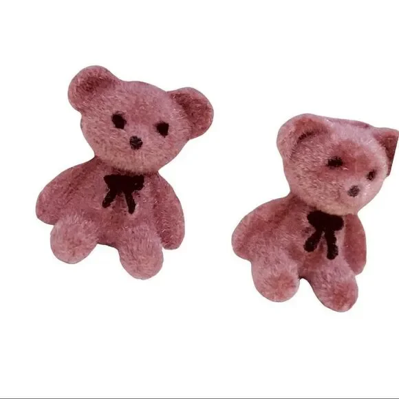 Pink Teddy Bear Earrings NWT - Picture 4 of 4